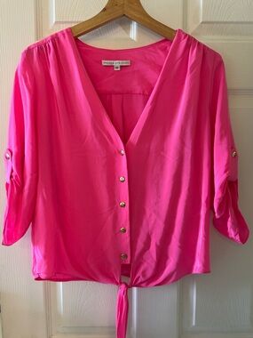 Amanda Uprichard Button Down 100% Silk Blouse